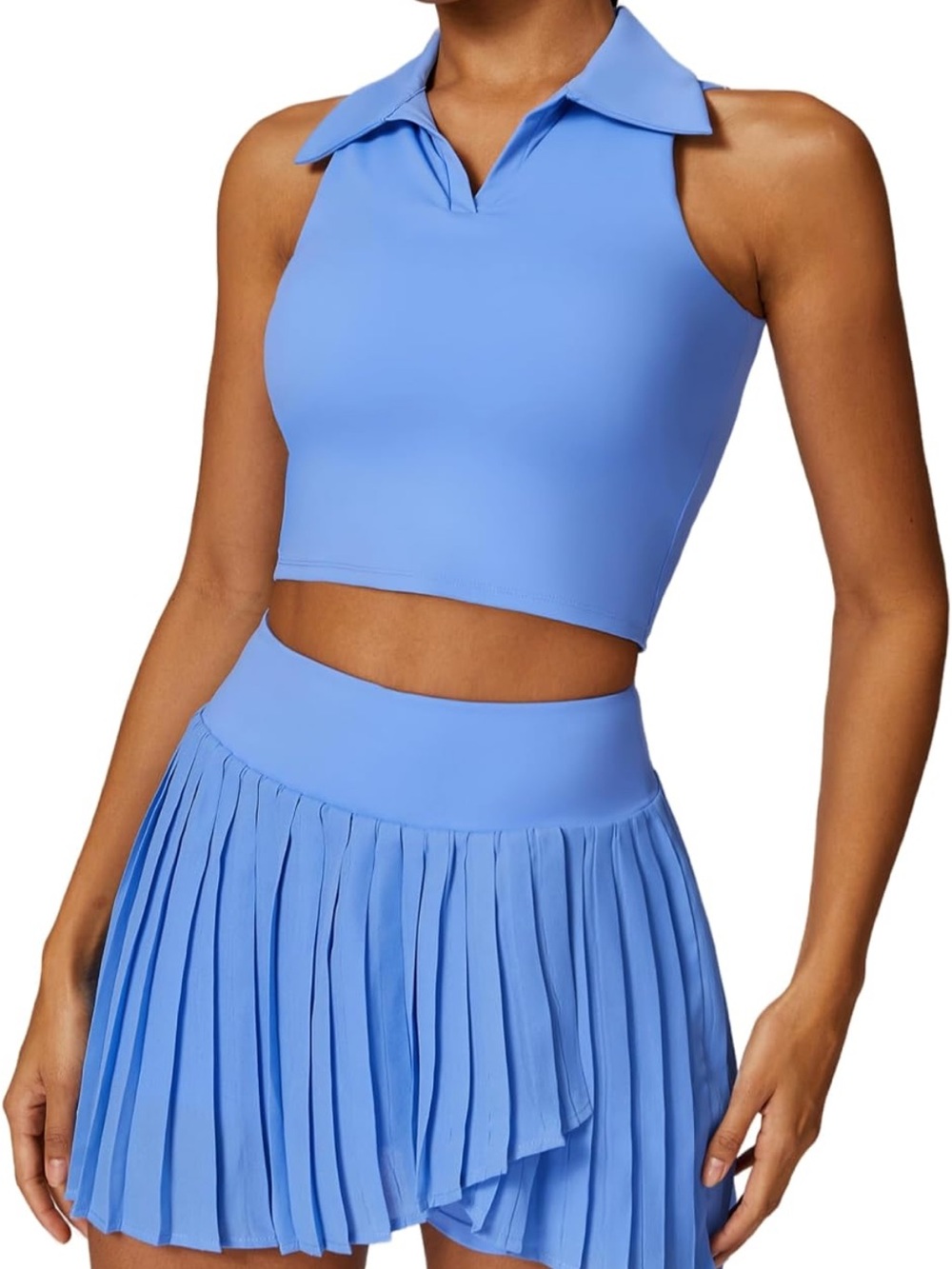 Tennis Skirts for Women with workout Crop Tank Tops Sports Bra
